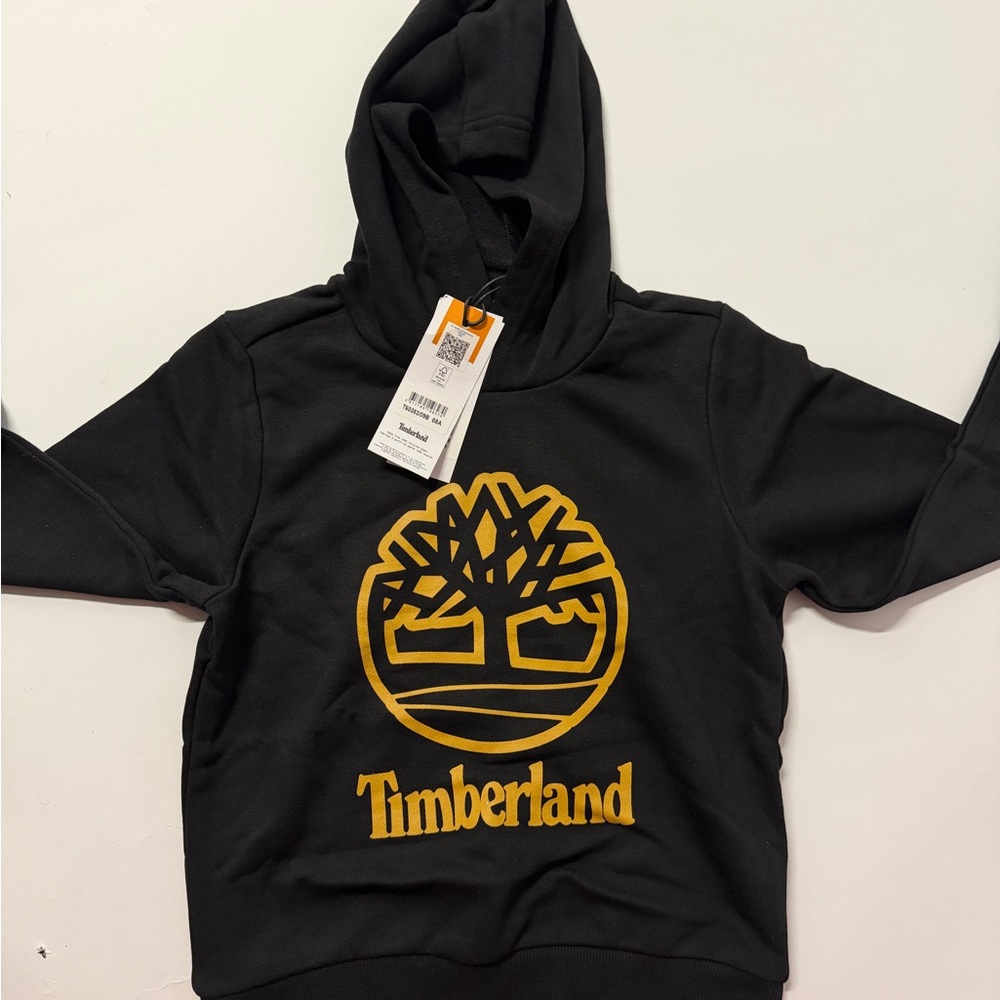 Timberland Black Hoodie with Yellow Tree Logo